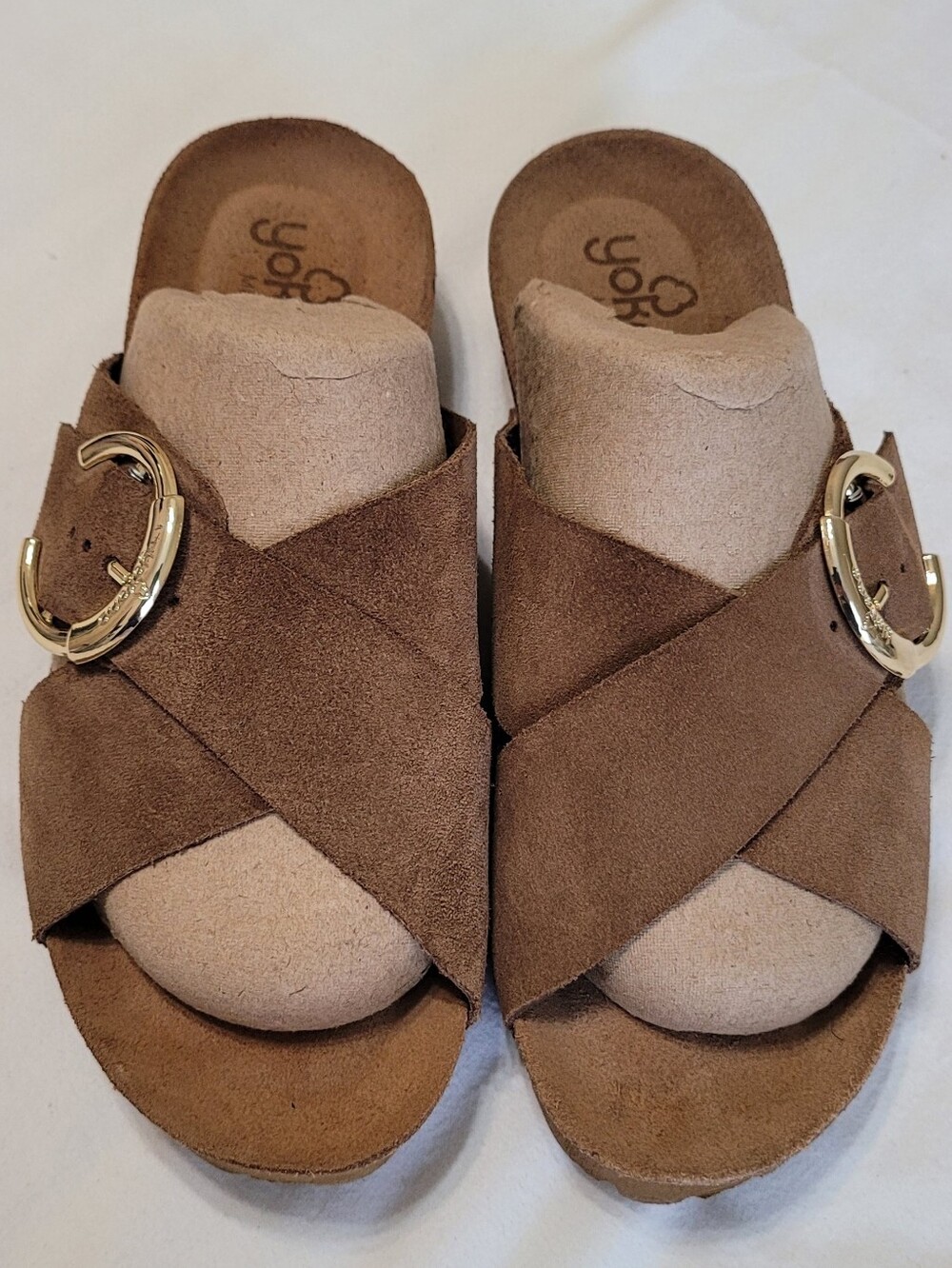 Yokono Soft Leather/Suede Sandals/Slides - Sz 8, Brown, EUC